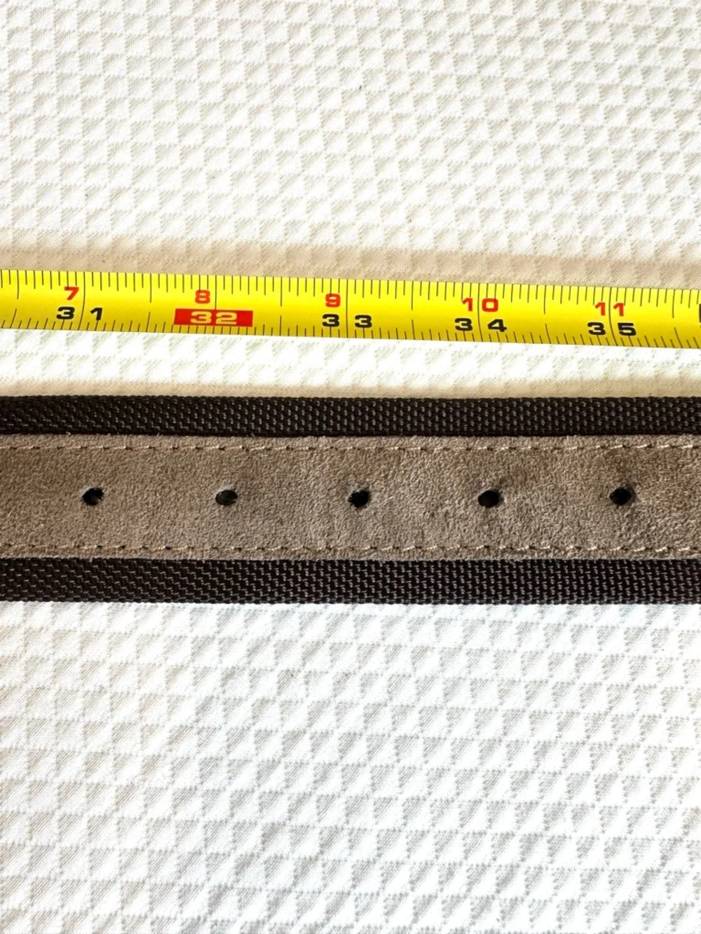 Aponte Italian Made Tan Taupe Suede Trimmed Belt‎ in Dark Brown Silver Buckle